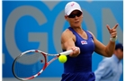 BIRMINGHAM, ENGLAND - JUNE 11: Samantha Stosur of Australia in action against Christina McHale of the USA during day three of the Aegon Classic at the Edgbaston Priory Club on June 11, 2014 in Birmingham, England. (Photo by Paul Thomas/Getty Images)